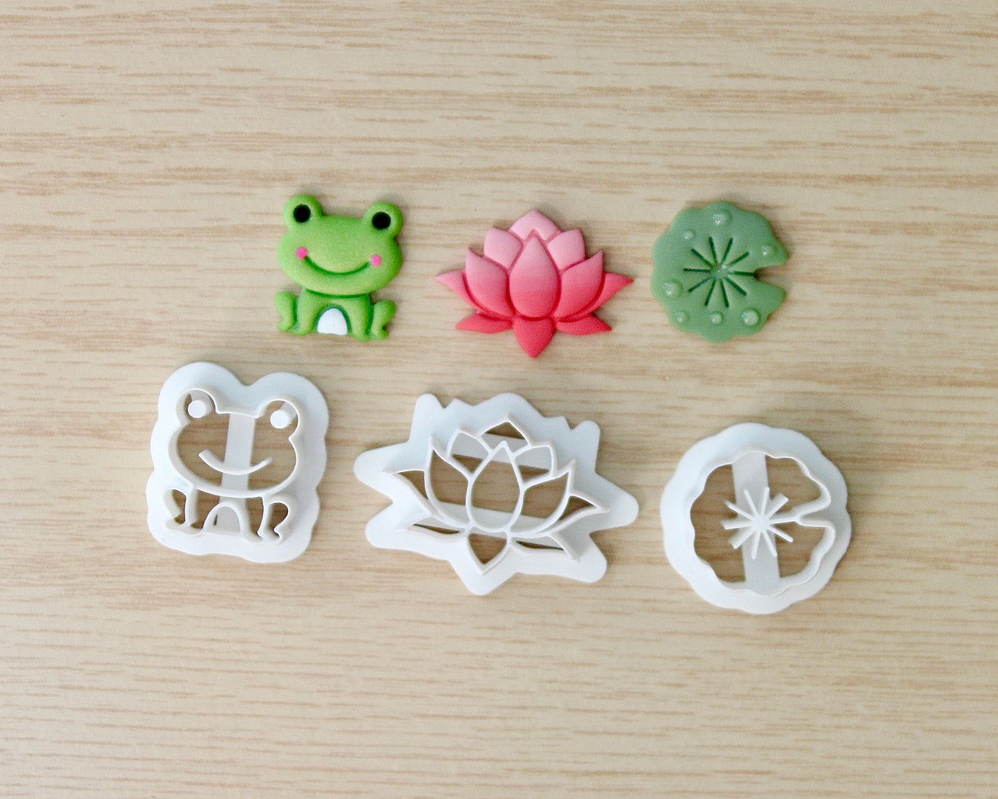 Frog, Lily Flower, and Lily Pad Cutter Set