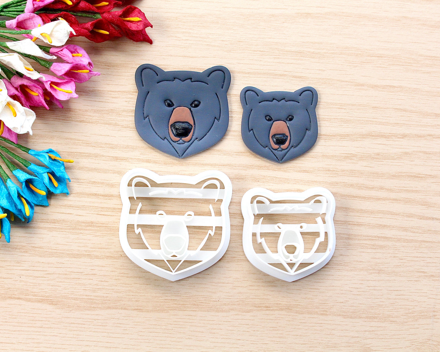 Black Bear Face Polymer Clay Cutter