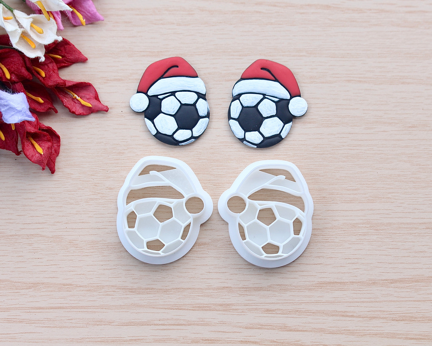 Christmas Soccer Ball Polymer Clay Cutter