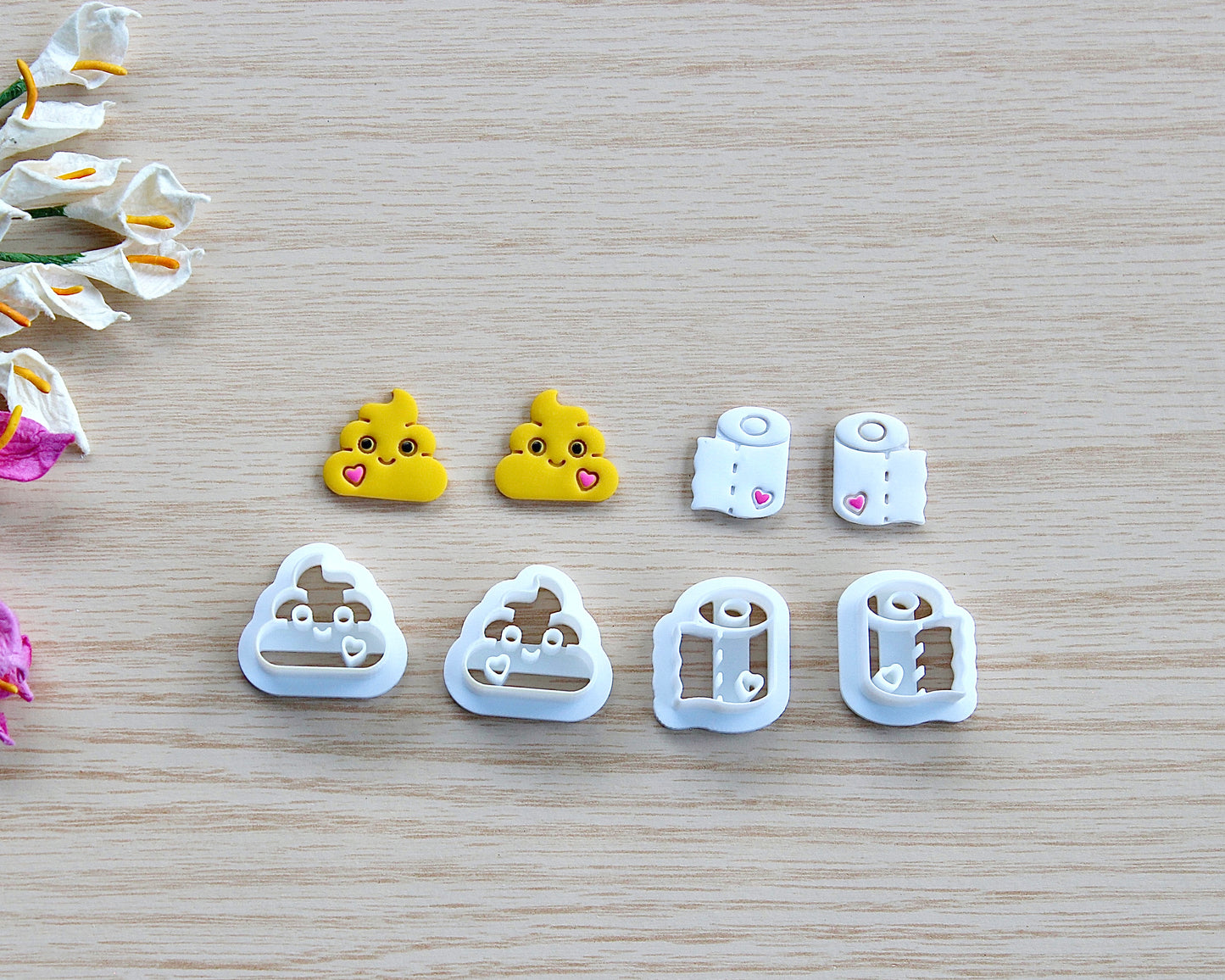 Little Poo and Toilet Paper Roll Polymer Clay Cutter Set