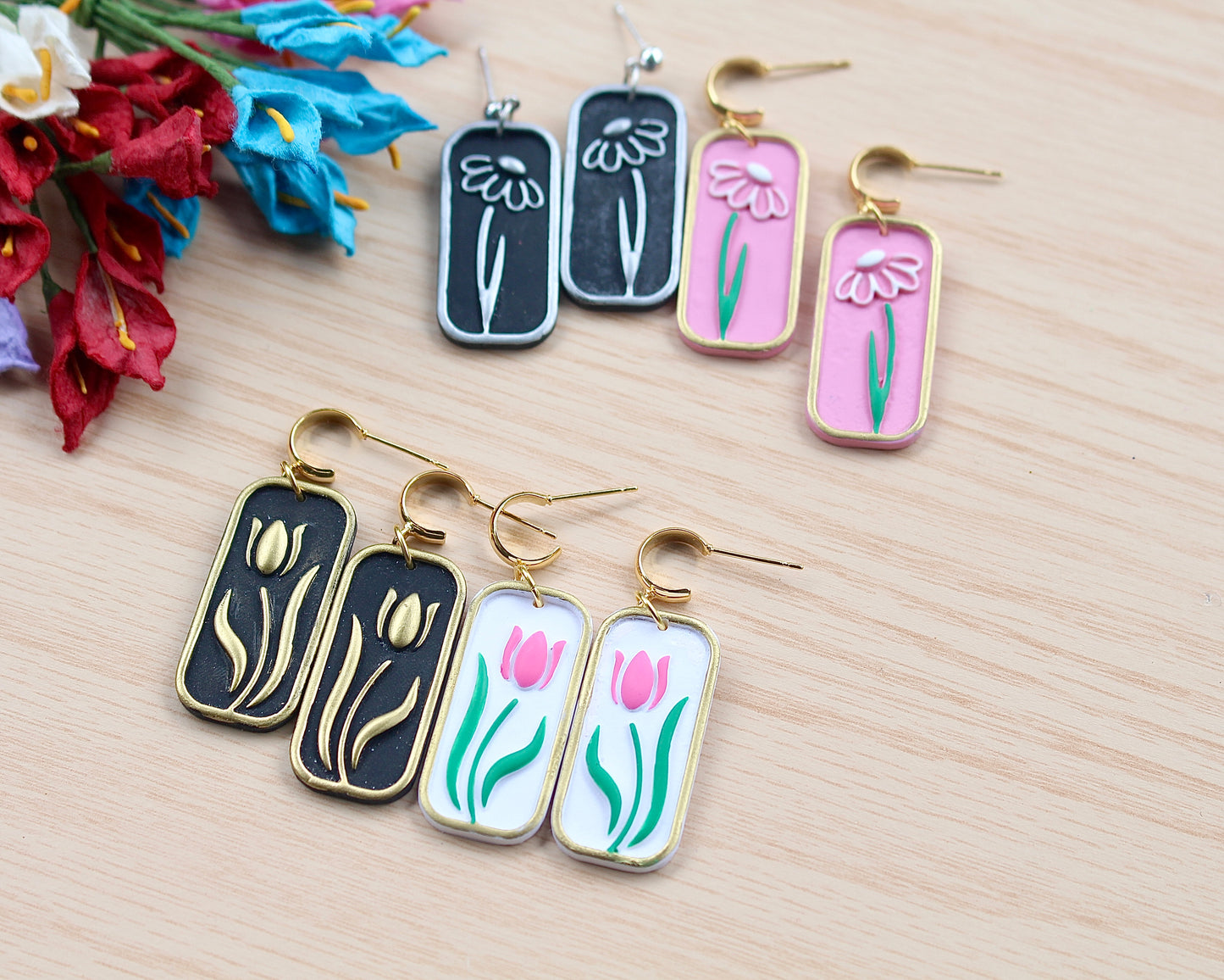 Embossed Tulip Polymer Clay Cutter