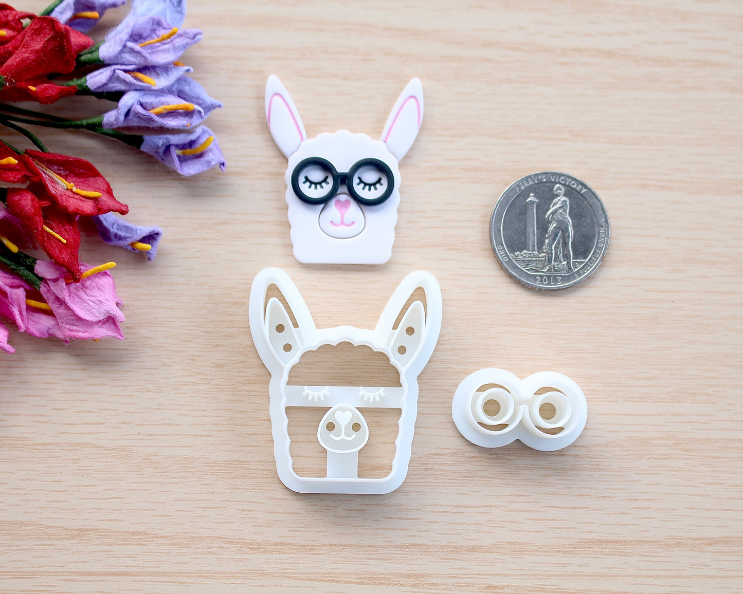 Llama Wearing Glasses Polymer Clay Cutter