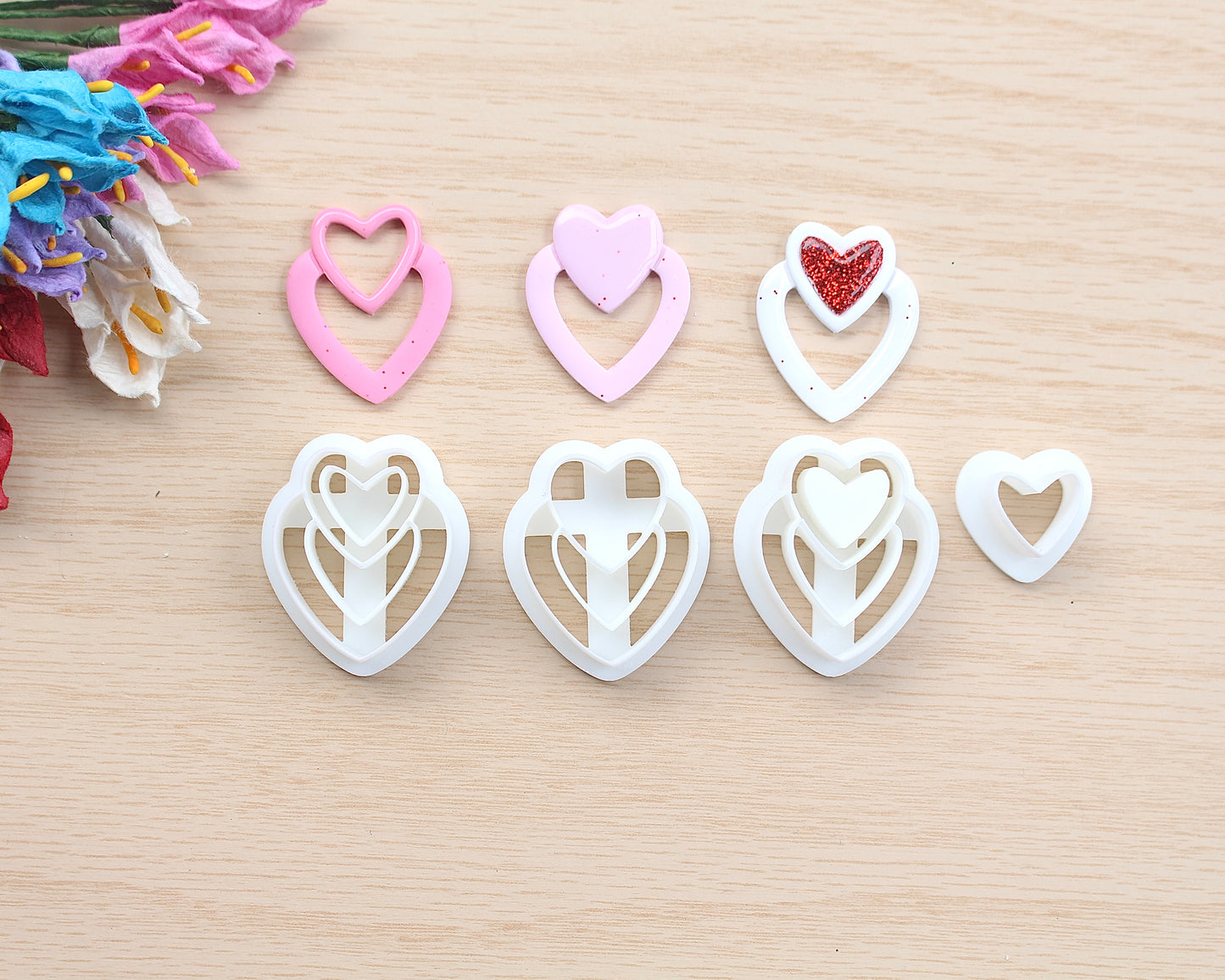 Double Heart Polymer Clay Cutter