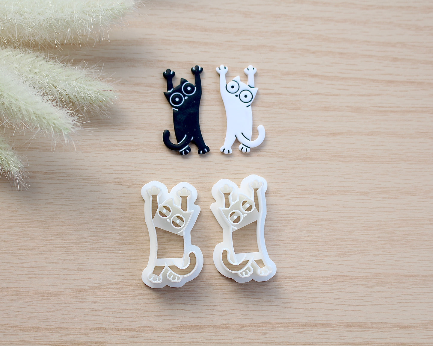 Reaching Kitty Polymer Clay Cutter