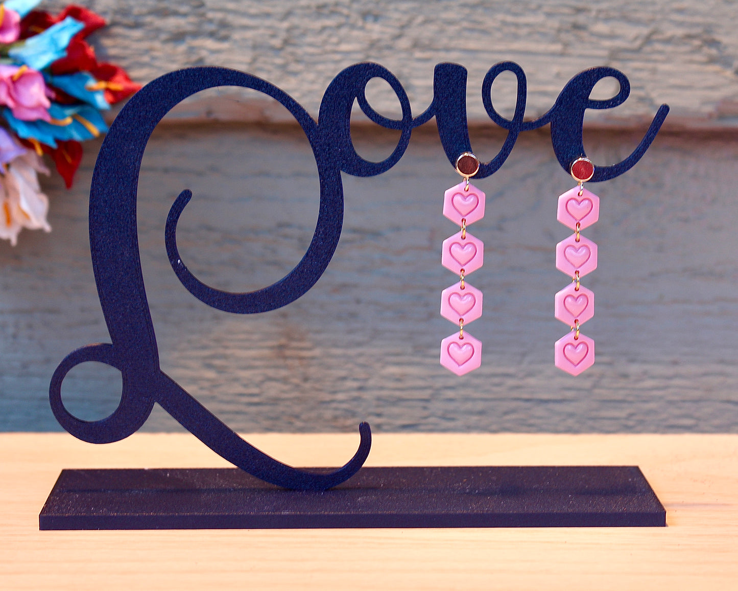 Hexagon Heart Dangle Set Polymer Clay Cutter