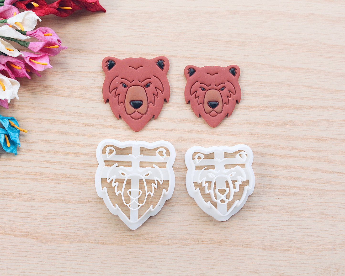 Grizzly Bear Face Polymer Clay Cutter