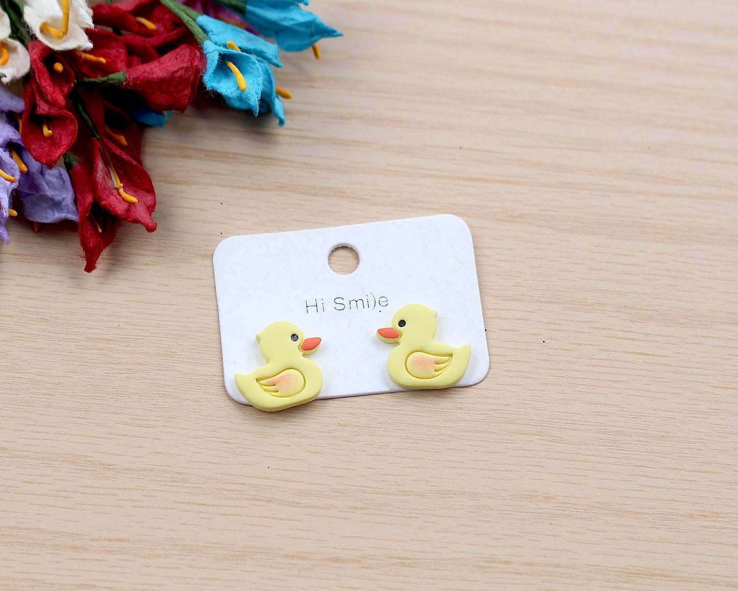 Duckling shaped polymer clay cutter for crafting jewelry, charms, and decorations.