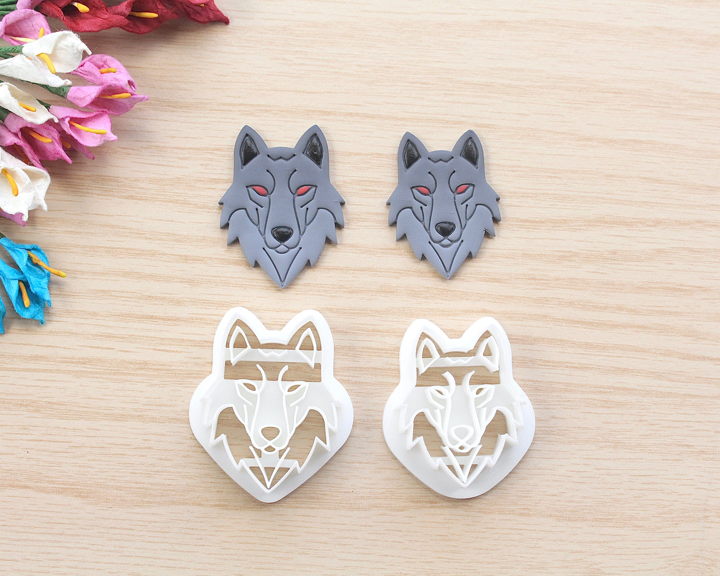 Wolf Face Polymer Clay Cutter