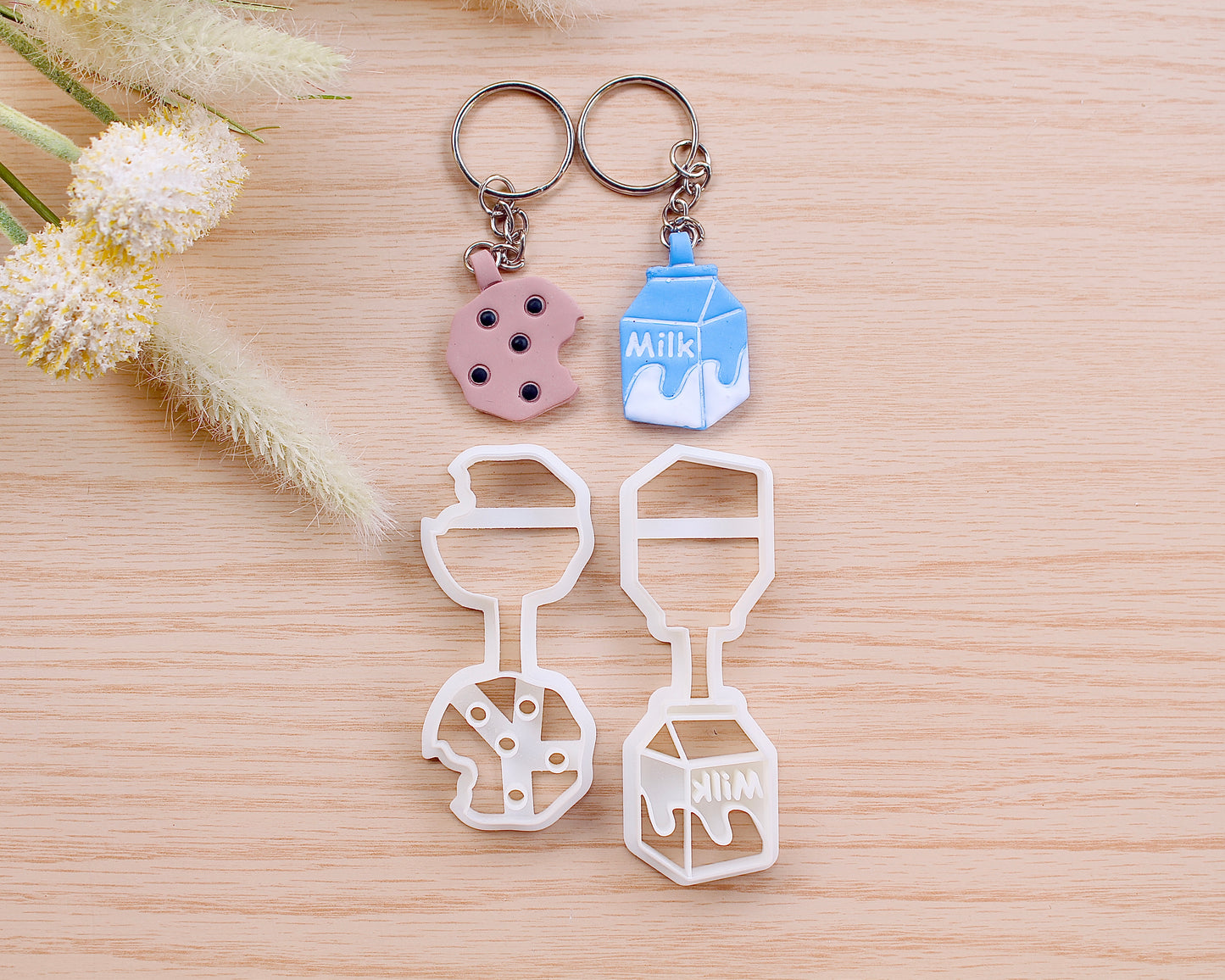 Milk and Cookie Keychain Polymer Clay Cutter Set