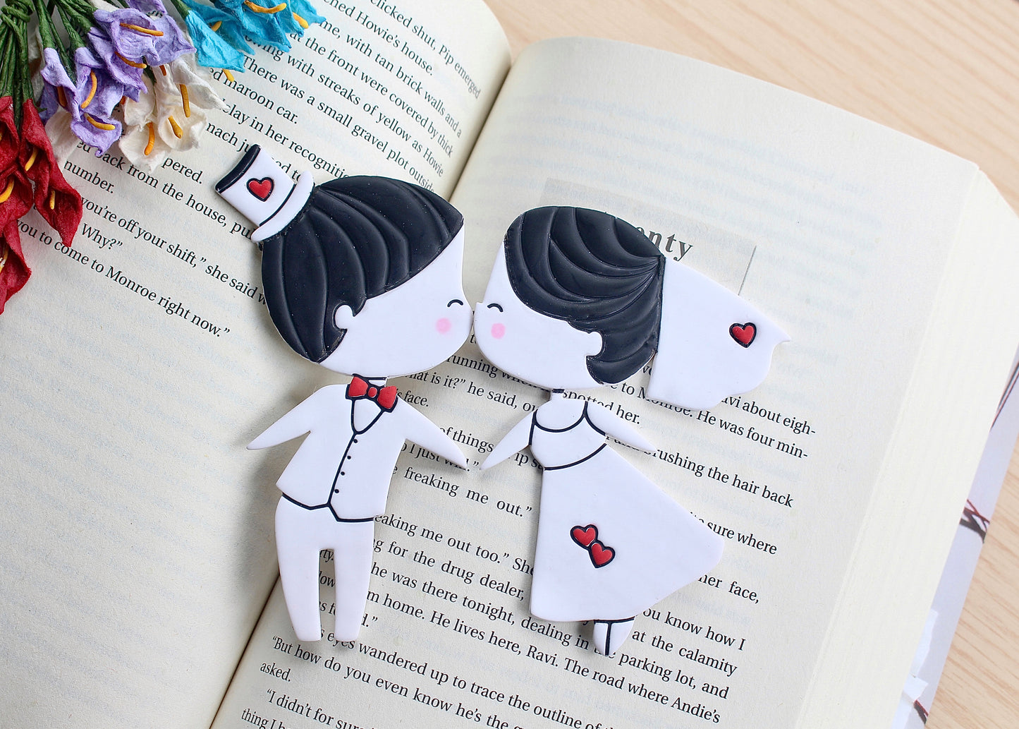 Newly Wedded Couple Ornament/Bookmark Polymer Clay Cutter