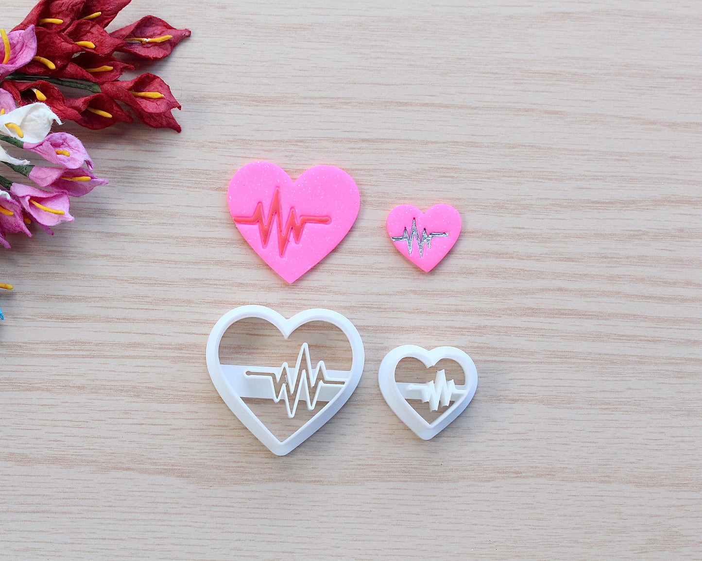 Nursing: Heart with Beat Polymer Clay Cutter
