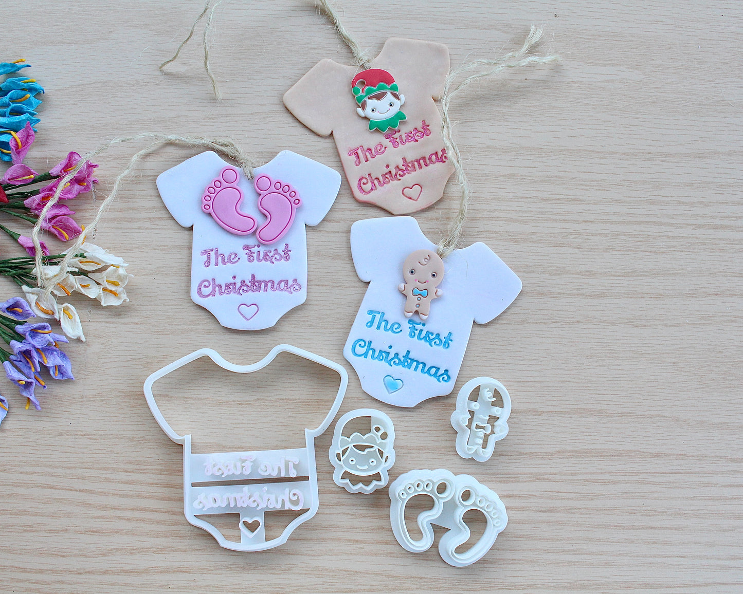 The First Christmas Baby Ornament Polymer Clay Cutter