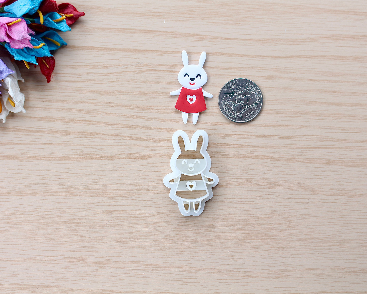 Valentine Bunny Polymer Clay Cutter