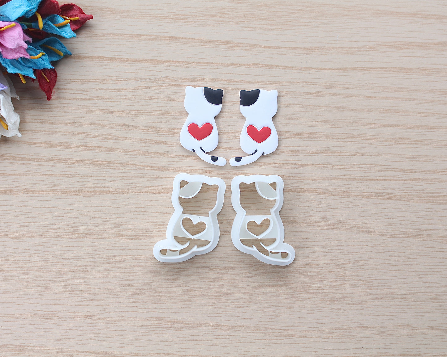 Heart Kitty Polymer Clay Cutter
