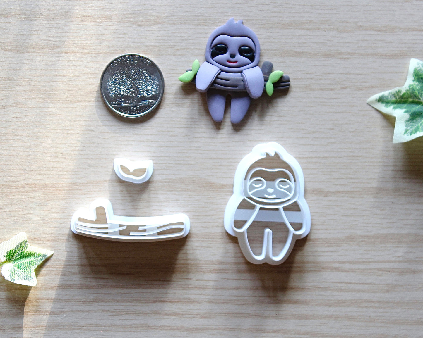 Sleeping Sloth Polymer Clay Cutter Set
