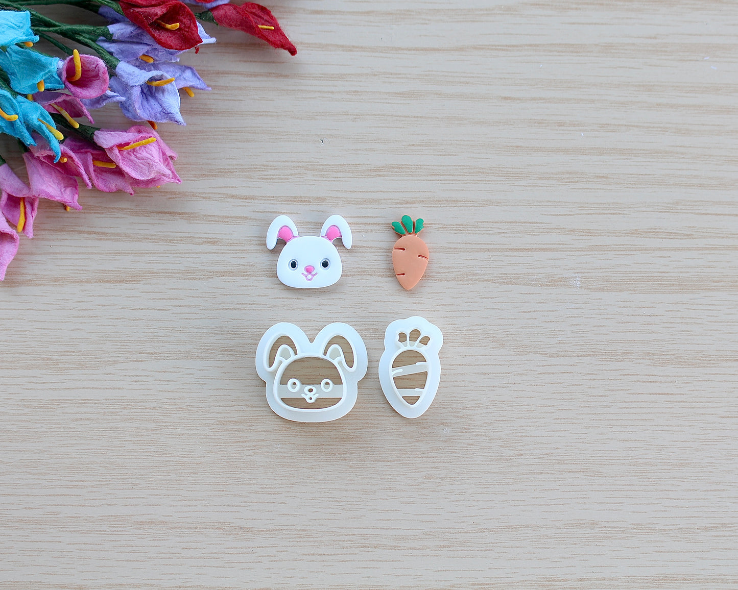Bunny and Carrot Polymer Clay Cutter Set