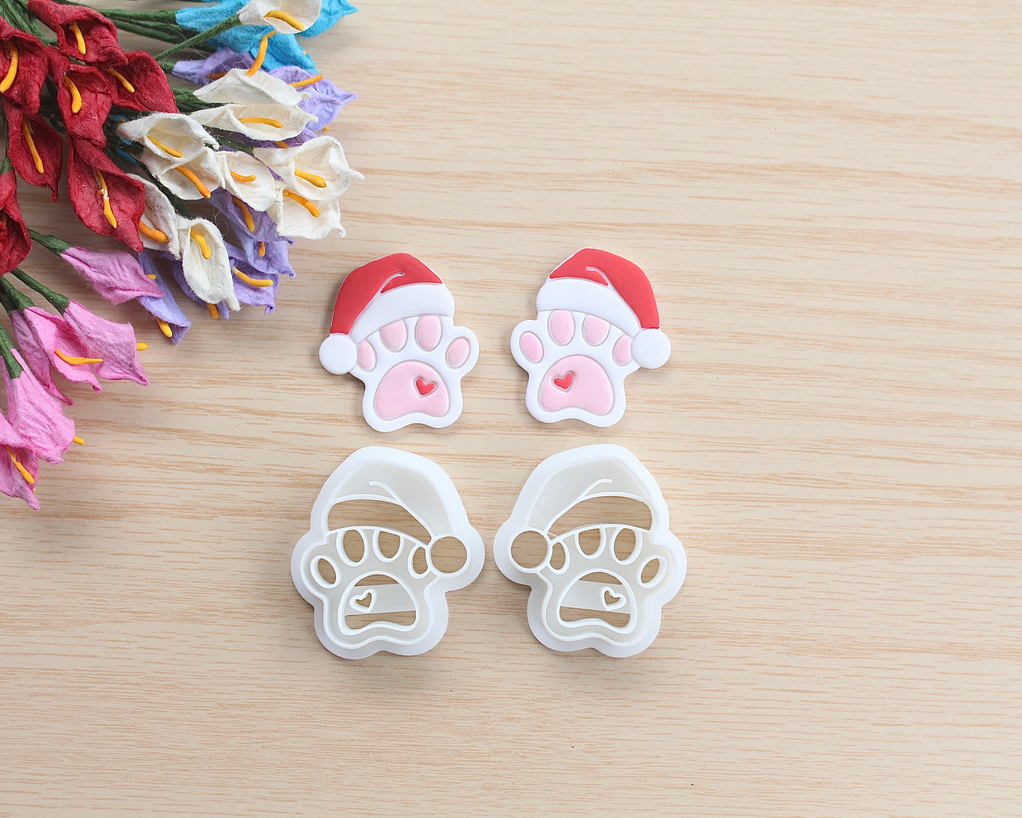 Christmas Paw Polymer Clay Cutter