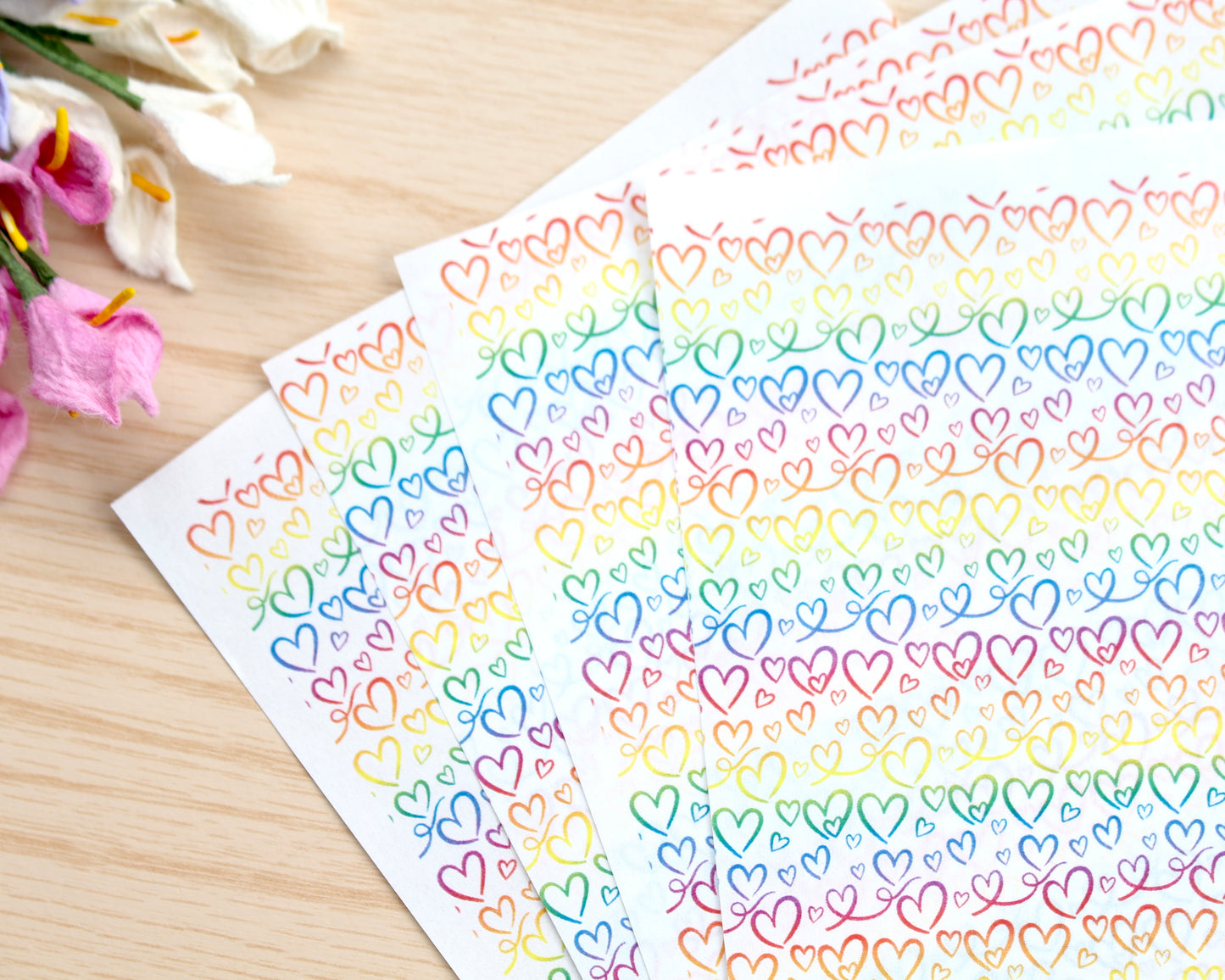 Hearts Water Soluble Transfer Paper