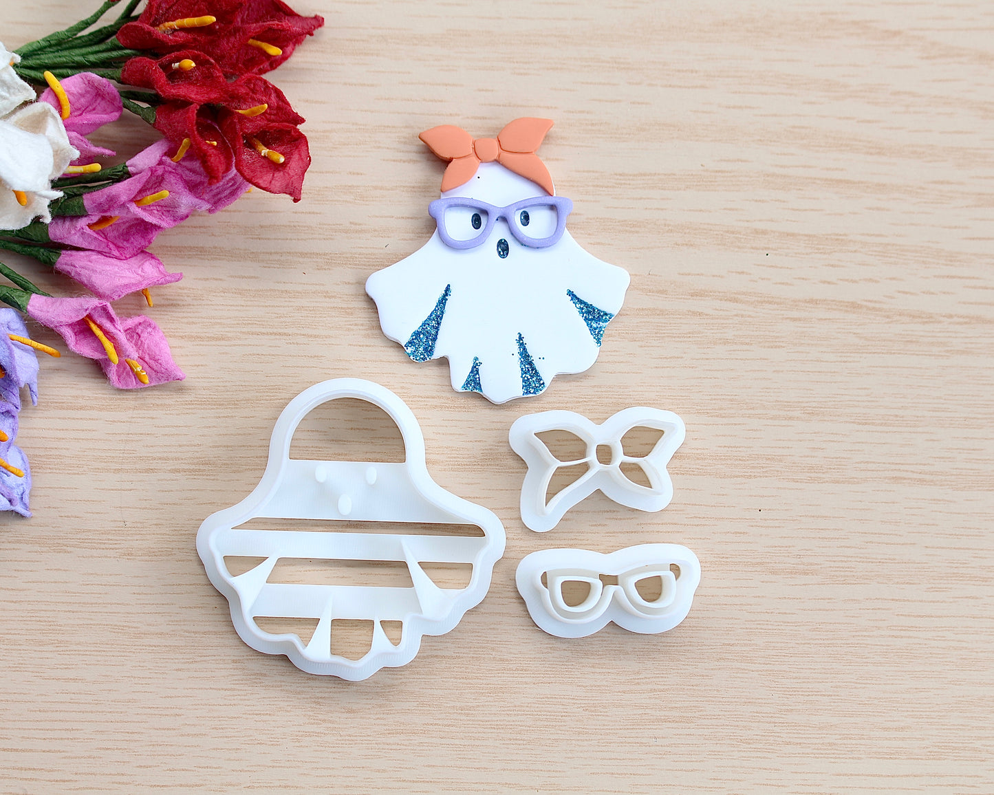 Ghost with Glasses and Bandana Cutter Set