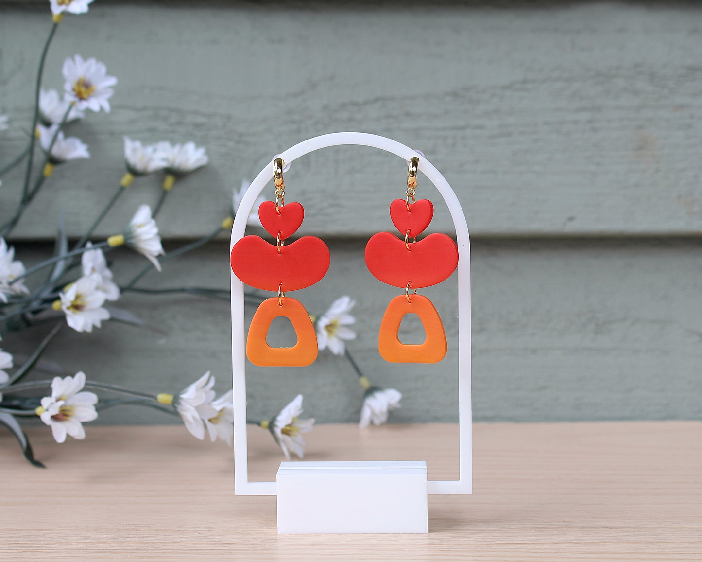 Unique Statement dangle earring polymer clay cutter set with drill guide