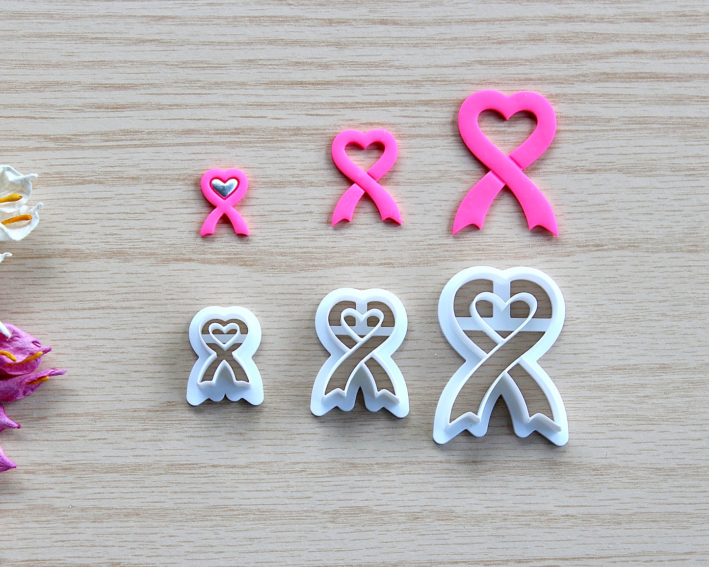 Heart Ribbon Polymer Clay Cutter