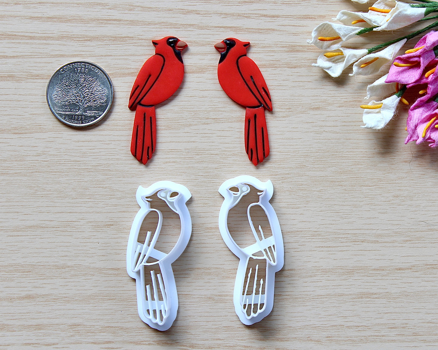 Northern Cardinal Polymer Clay Cutter