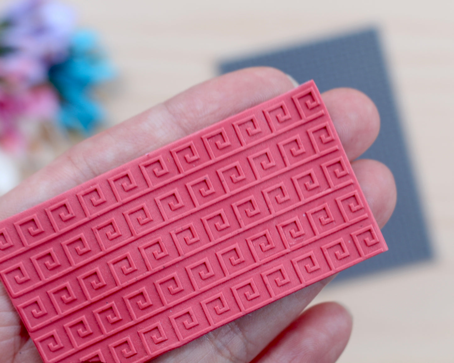 greek meander rubber texture mat