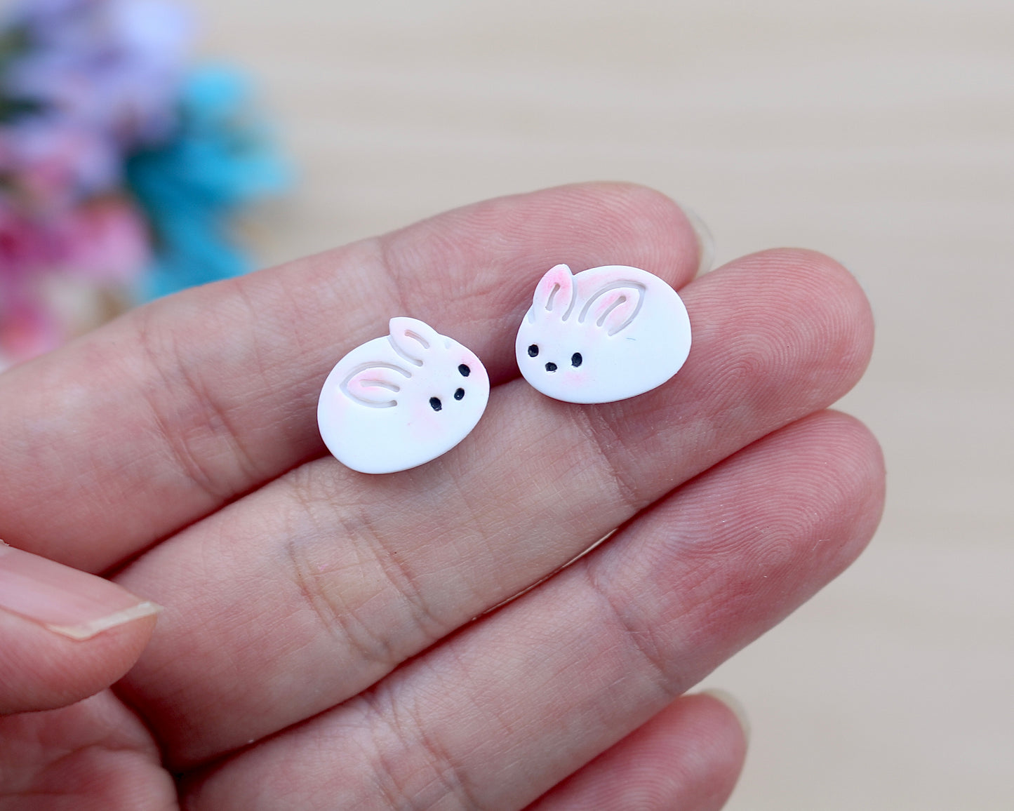 Mini bunny bun polymer clay cutter