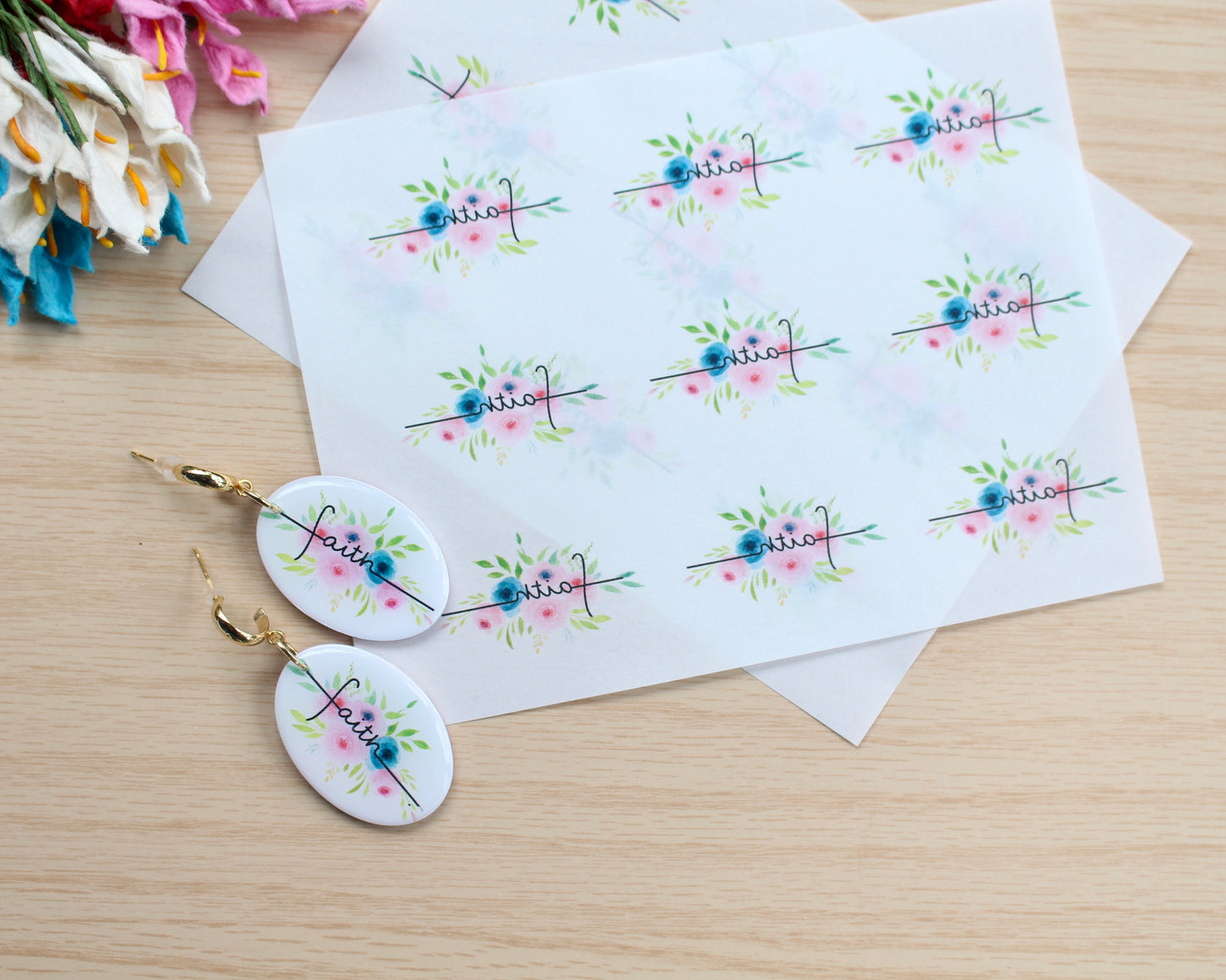 Faith Flower Transfer Paper