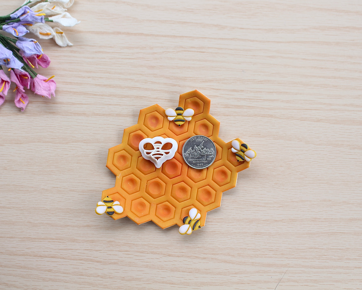 honeycomb & bee trinket | ornament polymer clay cutter set