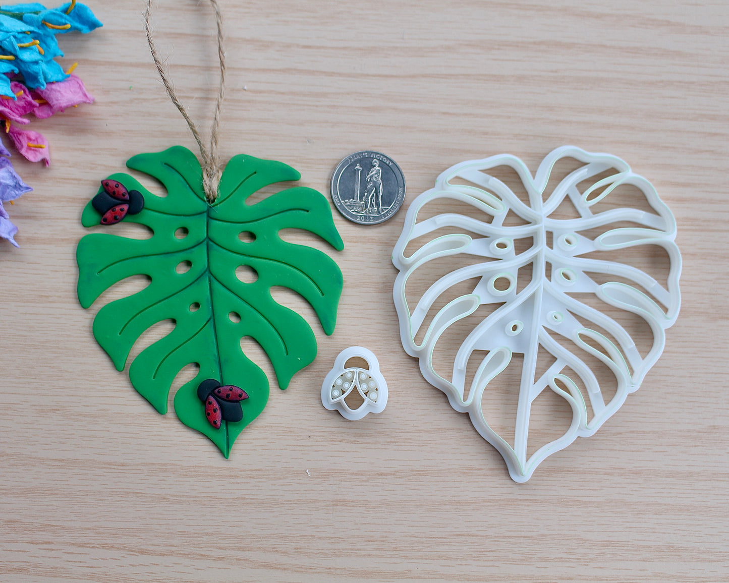 Monstera with a Ladybug Ornament Cutter Set