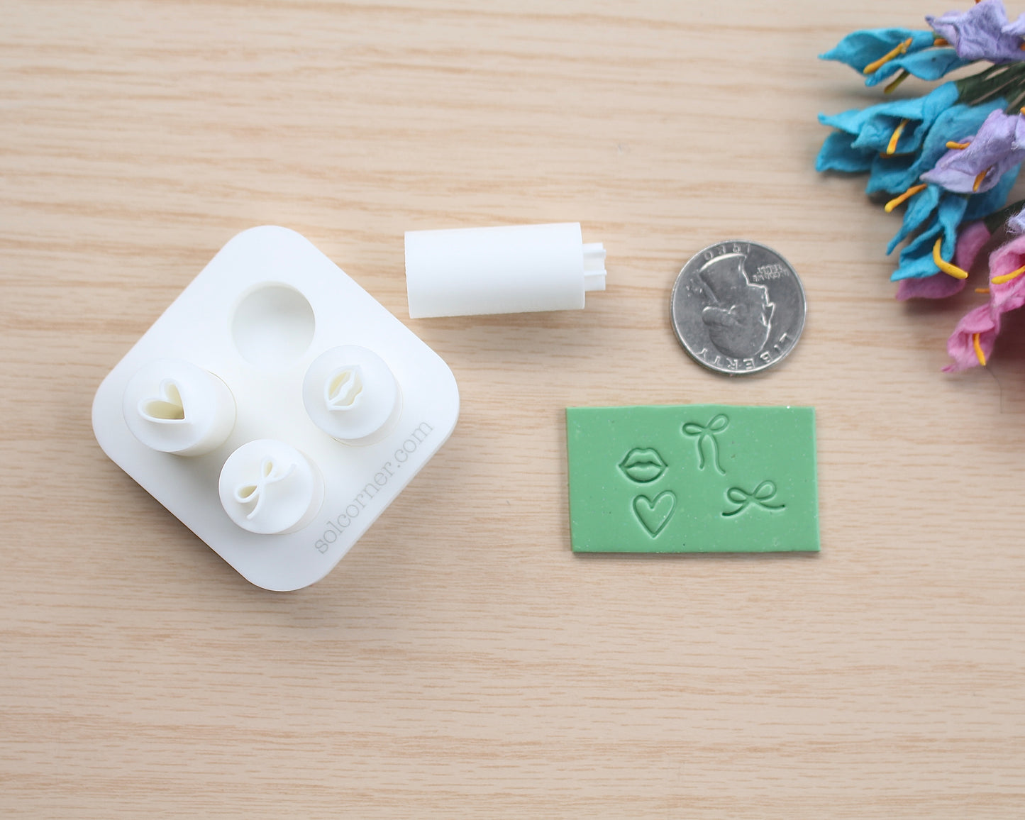 mini valentine's icon stamp set polymer clay cutter