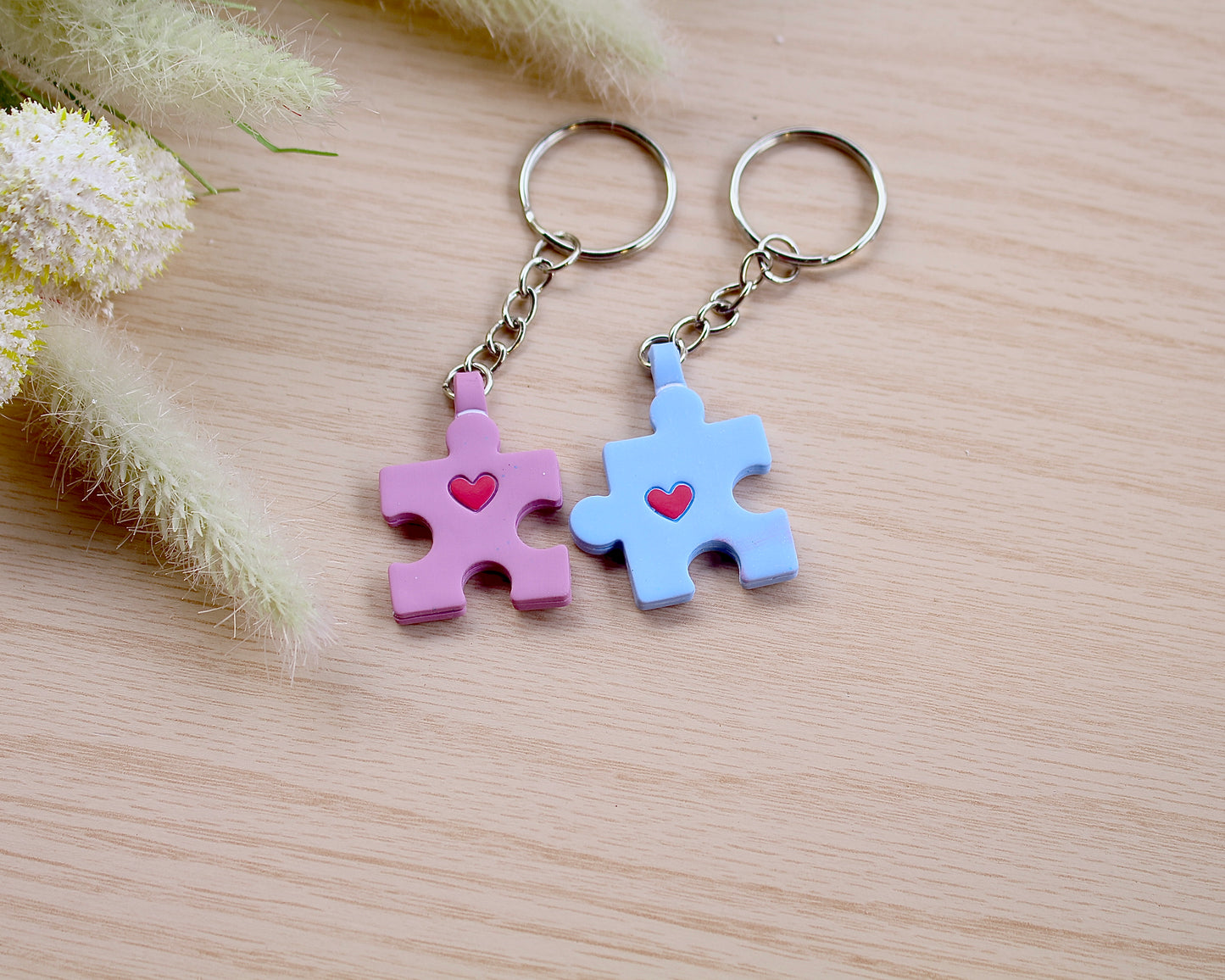 Matching Puzzle Pieces Keychain Cutter Set