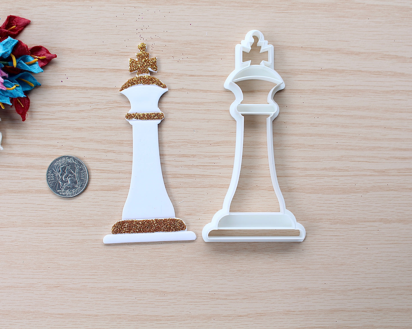 King and Queen Chess Piece Ornament/Bookmark Cutter