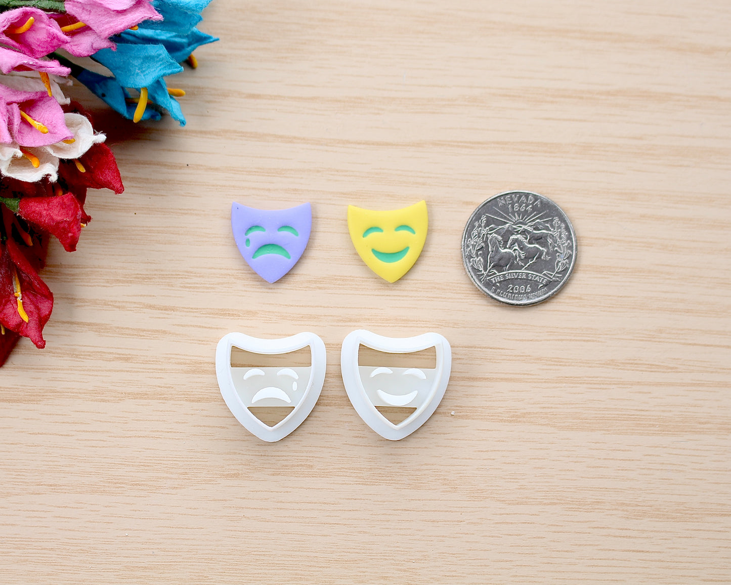 Tragedy and Comedy Masks Stud Cutter Set