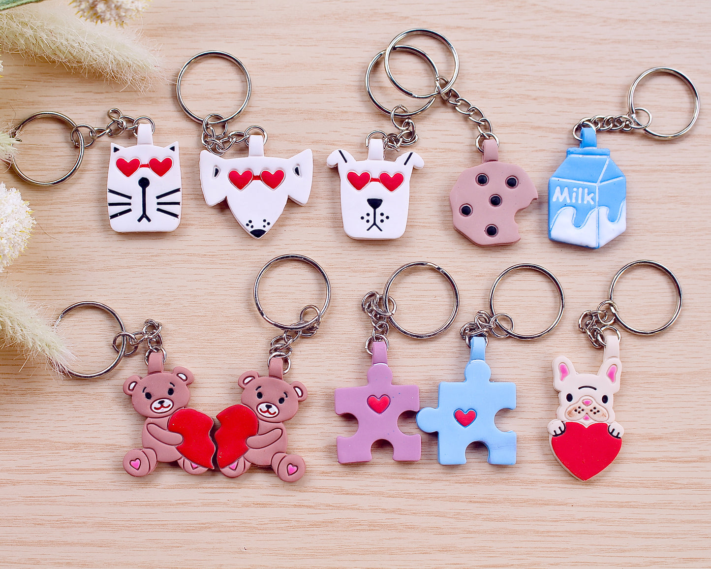 Matching Puzzle Pieces Keychain Cutter Set