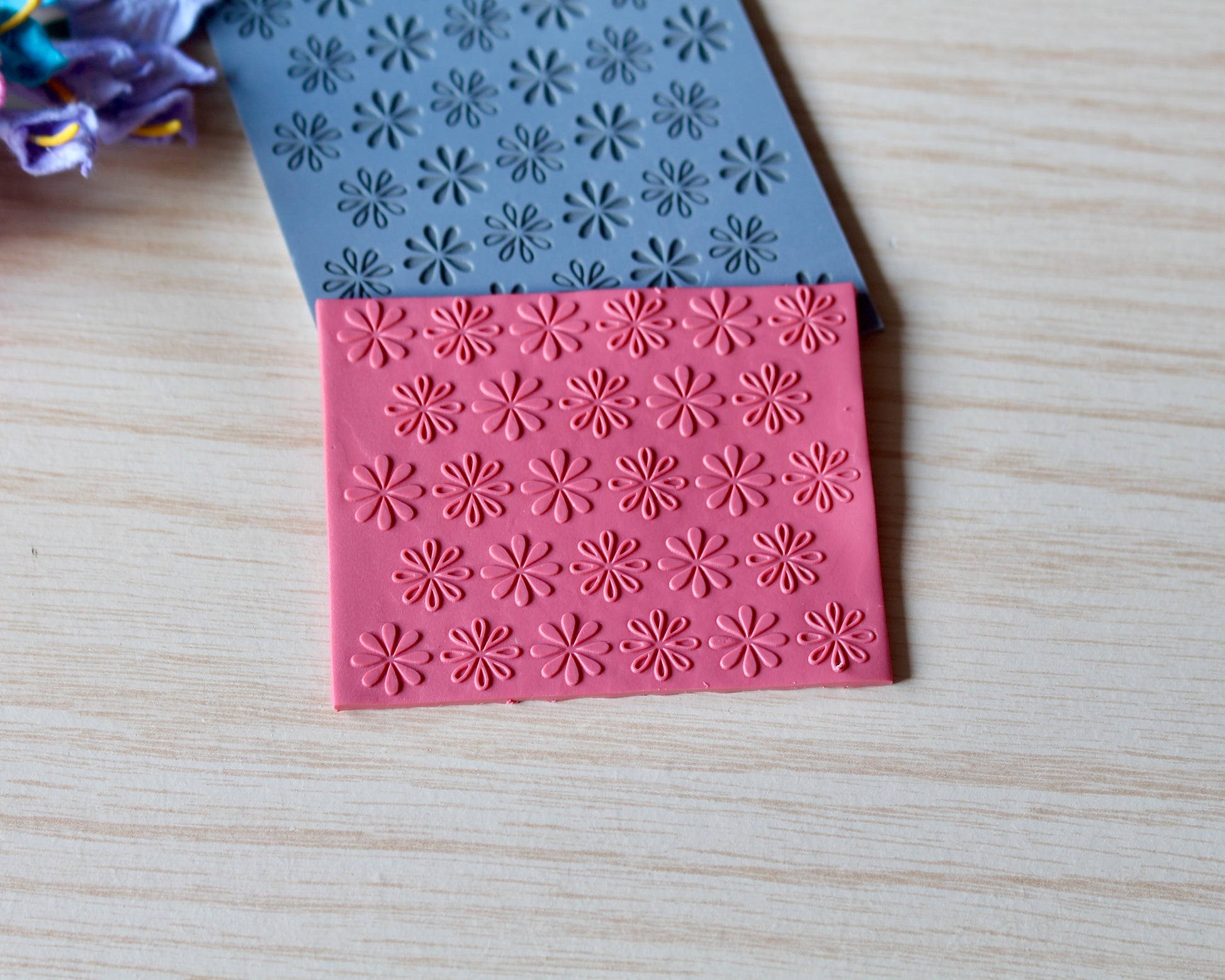 daisy texture mat polymer clay cutter