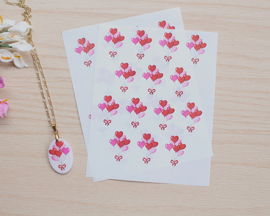 Hearts Balloon Water Soluble Transfer Paper