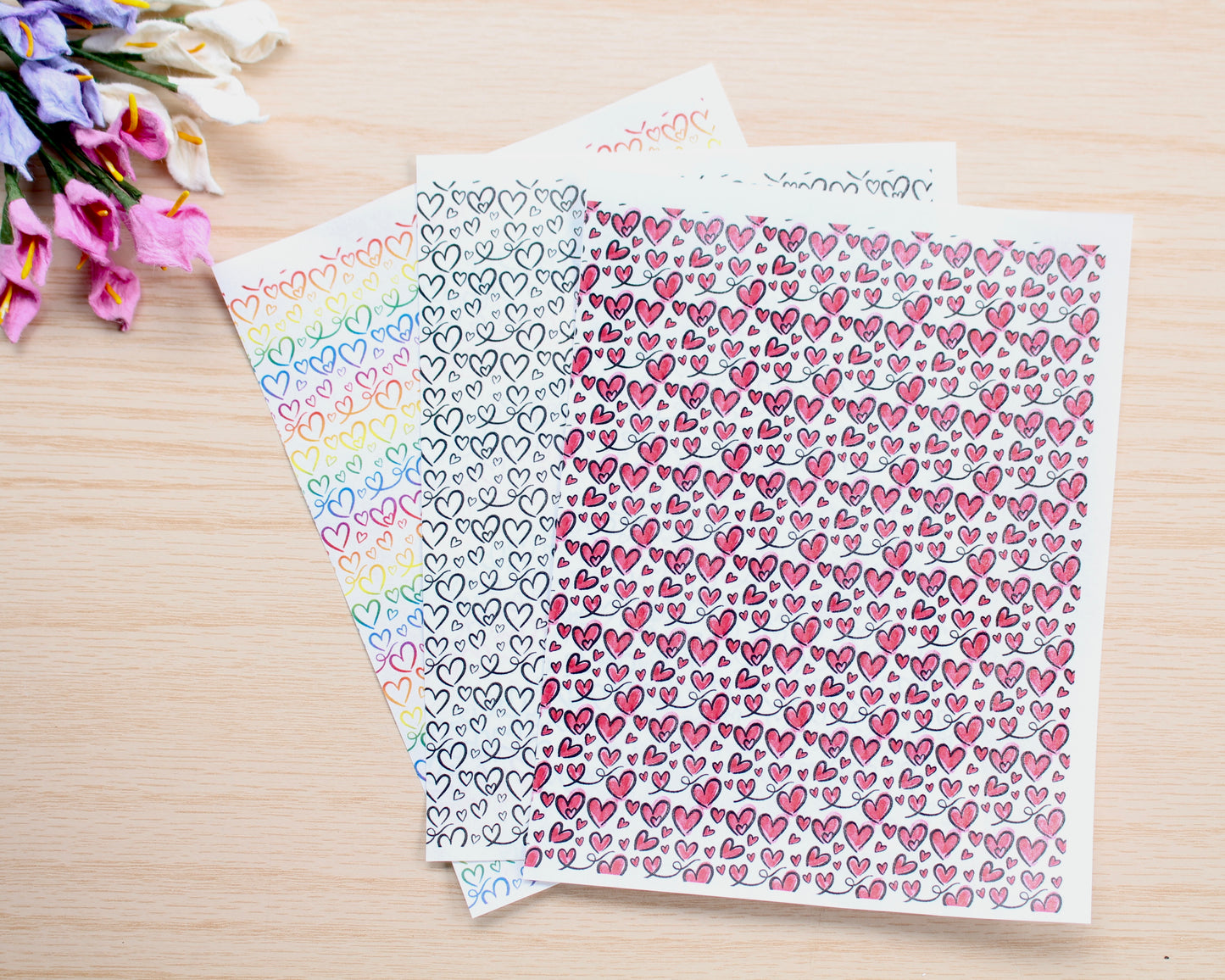 Hearts Water Soluble Transfer Paper