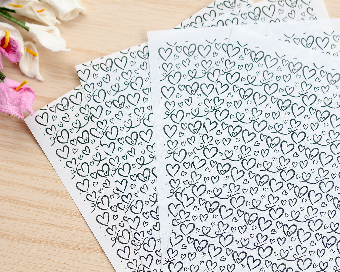 Hearts Water Soluble Transfer Paper