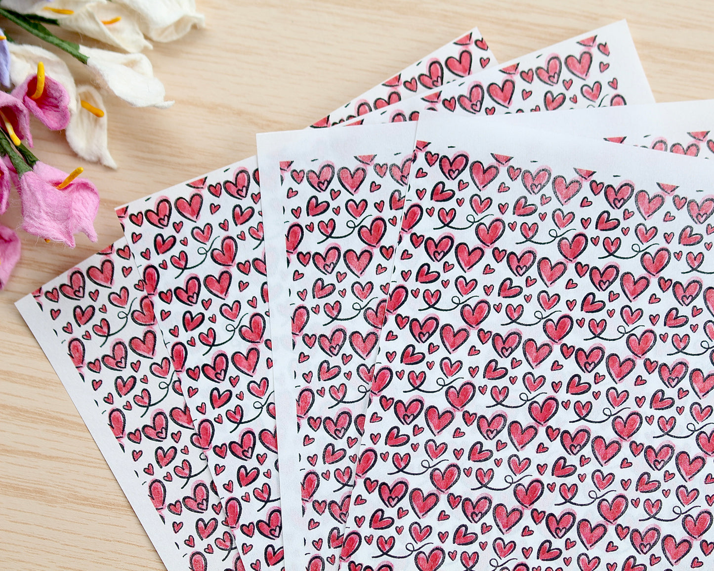 Hearts Water Soluble Transfer Paper