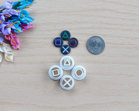 Game Button Cutter Set | ⨉ ○ ▢ △ Symbols