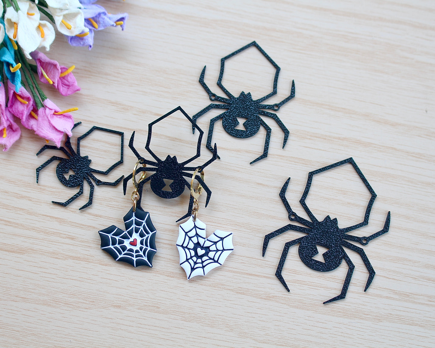Black Spider Earring Cards