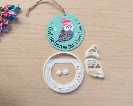 Owl Be Home For Christmas Ornament Cutter
