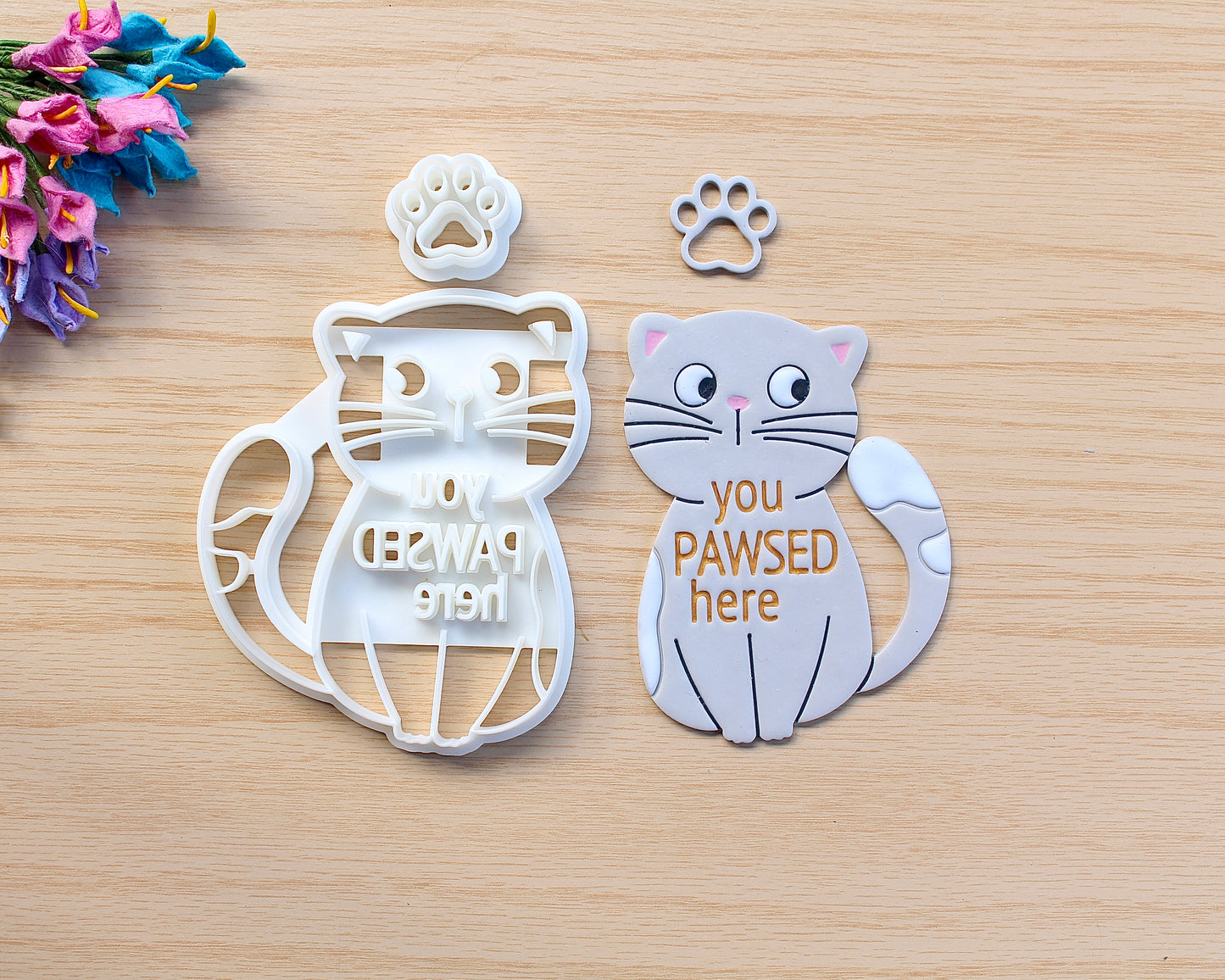 You Pawsed Here Bookmark Cutter Set - Cat Version #2