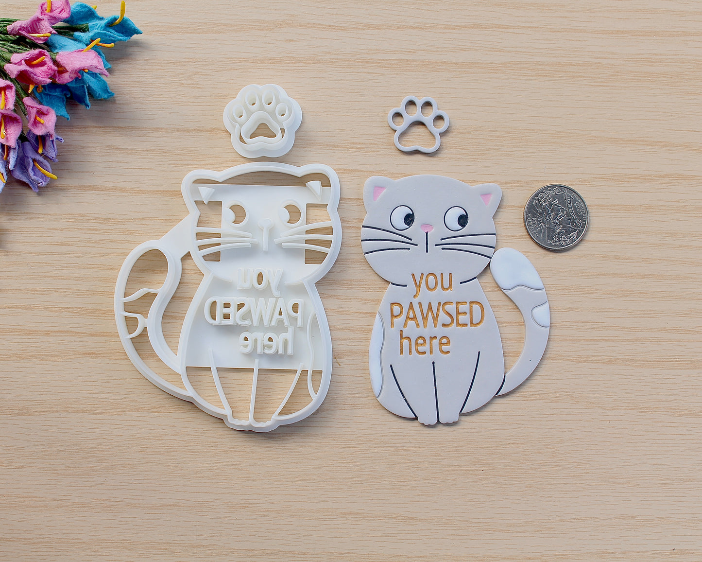 You Pawsed Here Bookmark Cutter Set - Cat Version #2