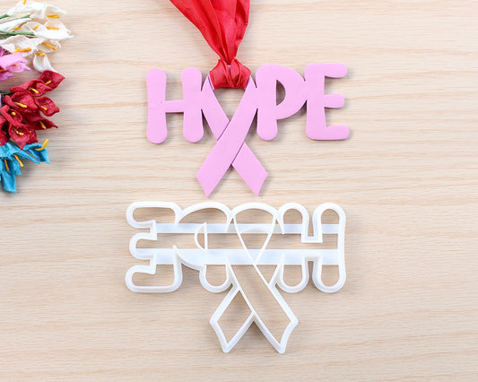 Hope Cancer Awareness Ribbon Ornament Cutter