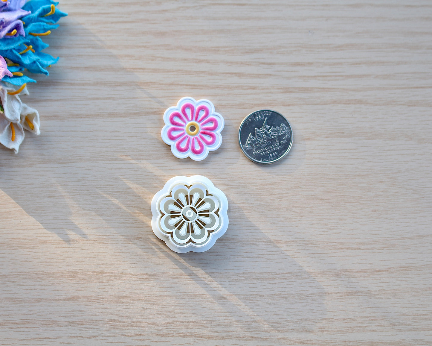 tile style flower polymer clay cutter