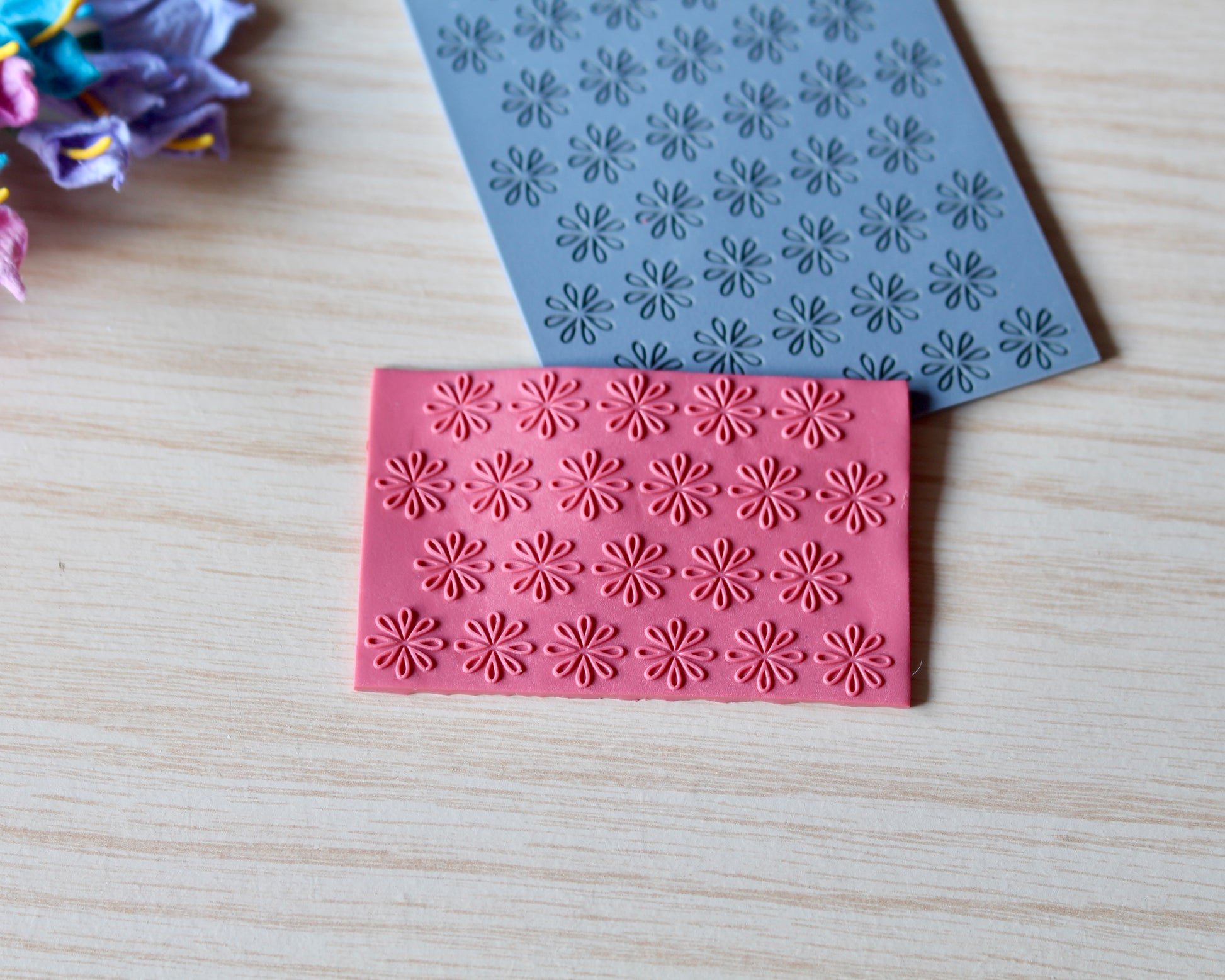daisy texture mat polymer clay cutter