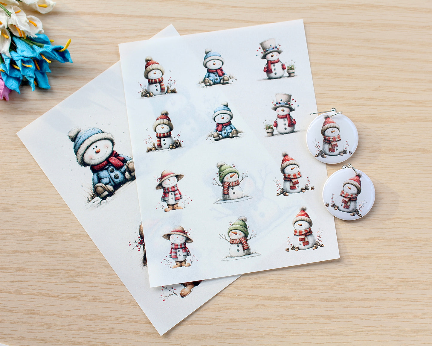 Snowman Water Soluble Transfer Paper